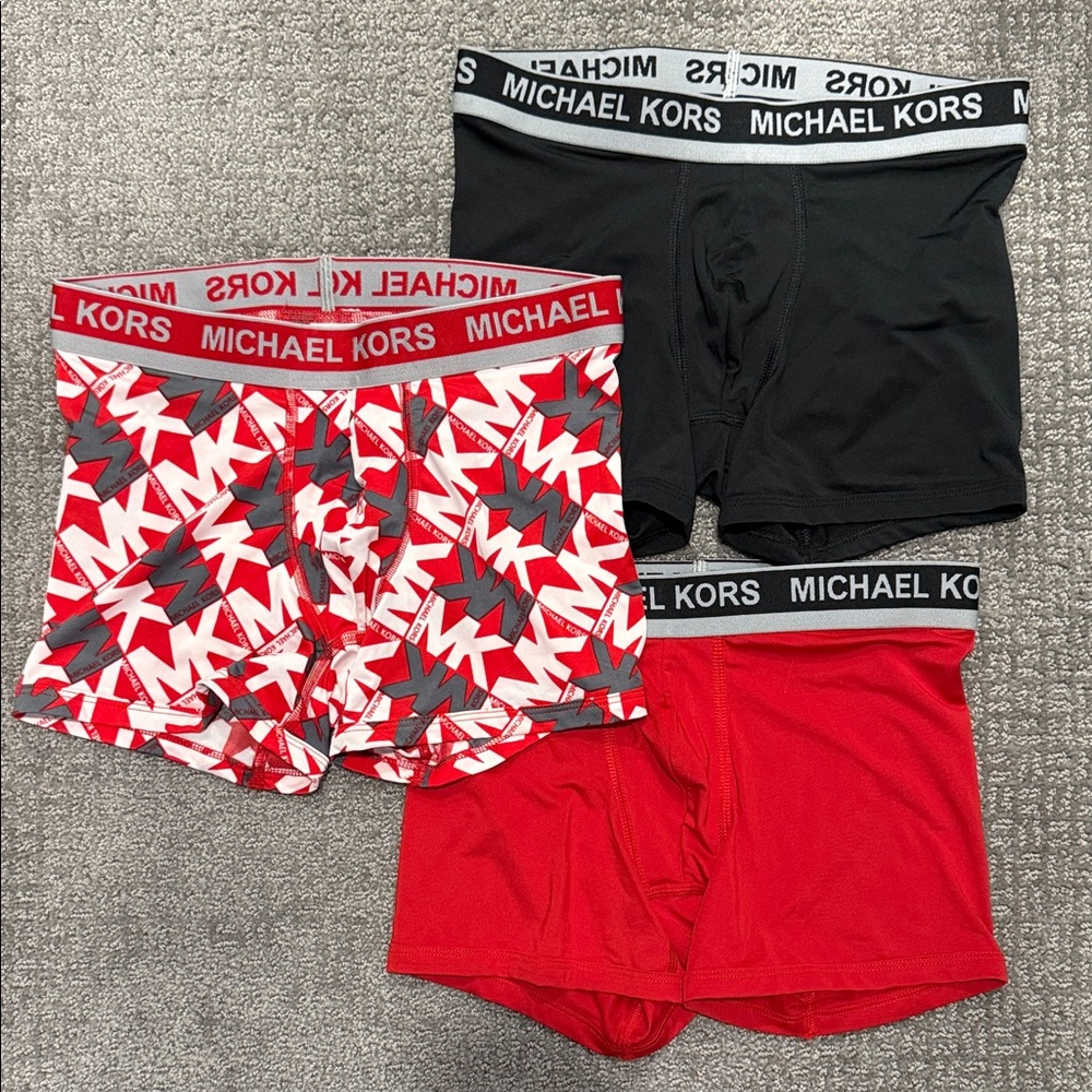 Michael Kors Black, Red, and Patterned Boxer Briefs